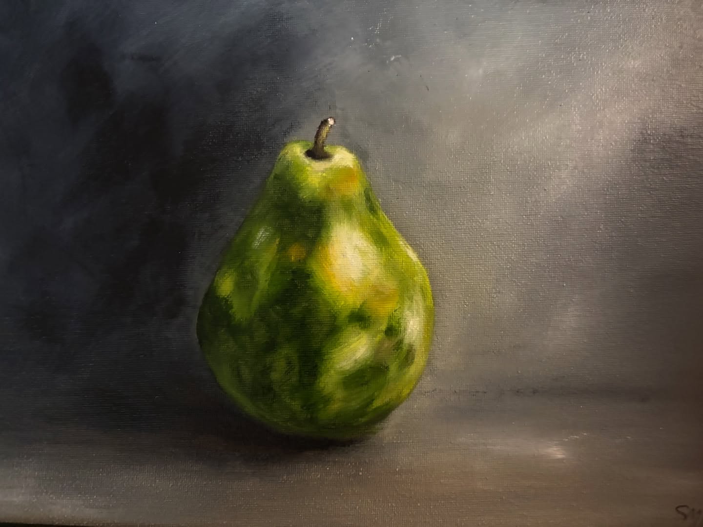 “Renaissance Pear” #art#artist#oiloncanvas#artwork#sanantonioartist #artoninstagram#oiloncanvaspainting #oilpainting #loveart #liveart#createeveryday #artdaily #artoftheday#stilllife #pears#fruit
