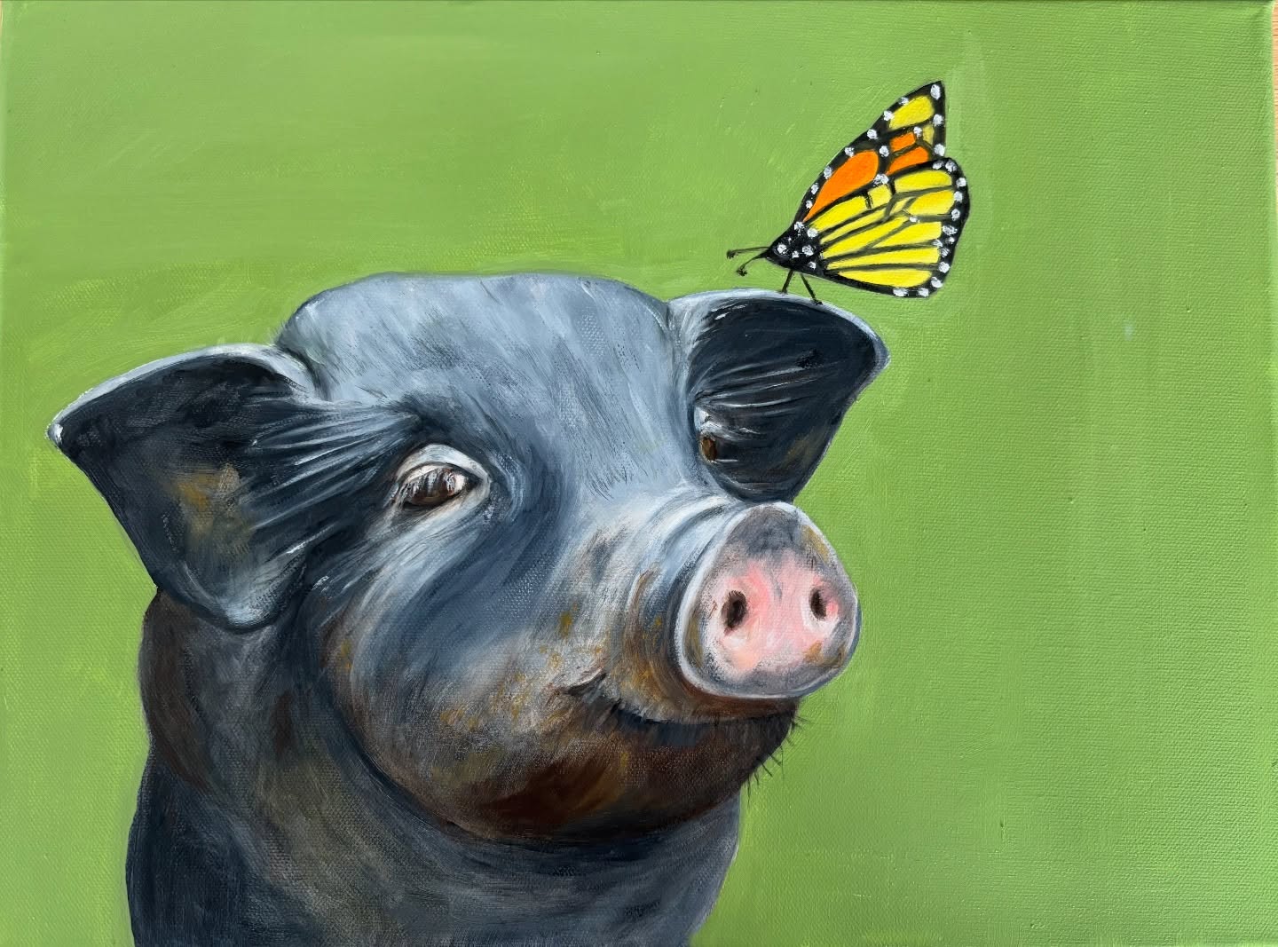 “Wilbur and Friend” #oiloncanvas#funart#fineart#artwork #artoninstagram