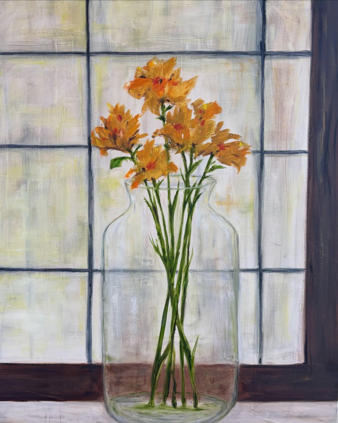 “Flowers by the Window” #loveart#liveart#painting#painteveryday #artoninstagram