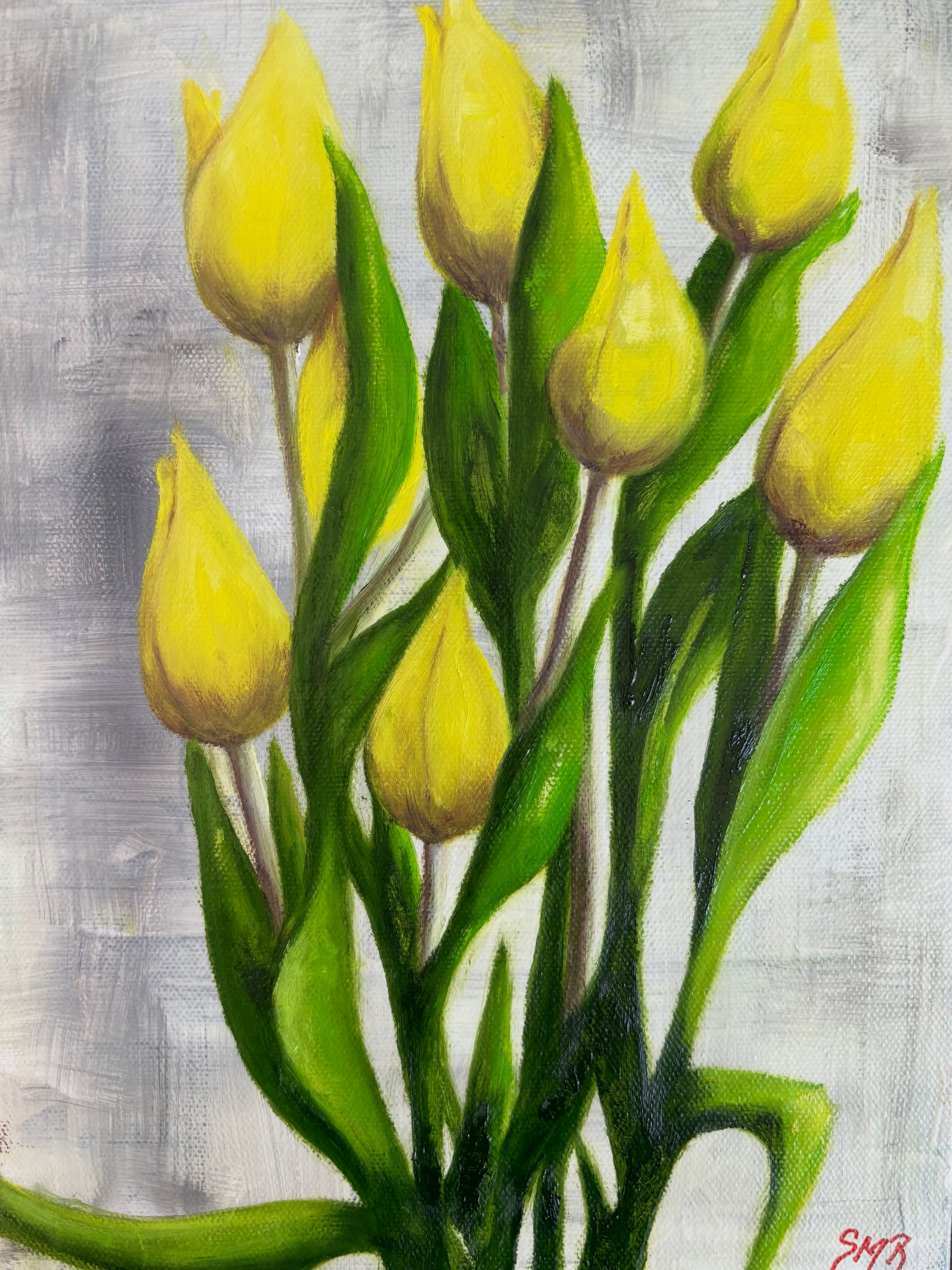My Birthday Tulips❤️ #fineart#artist#artoninstagram #oiloncanvas #flowers