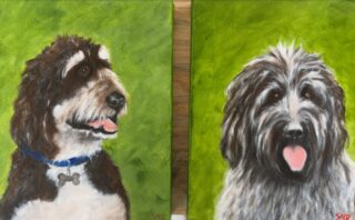 “Chief and Willie” Thank you to a lovely couple that entrusted me to paint their loved ones.❤️❤️#art #petportrait #artoninstagram #fineart#oiloncanvas