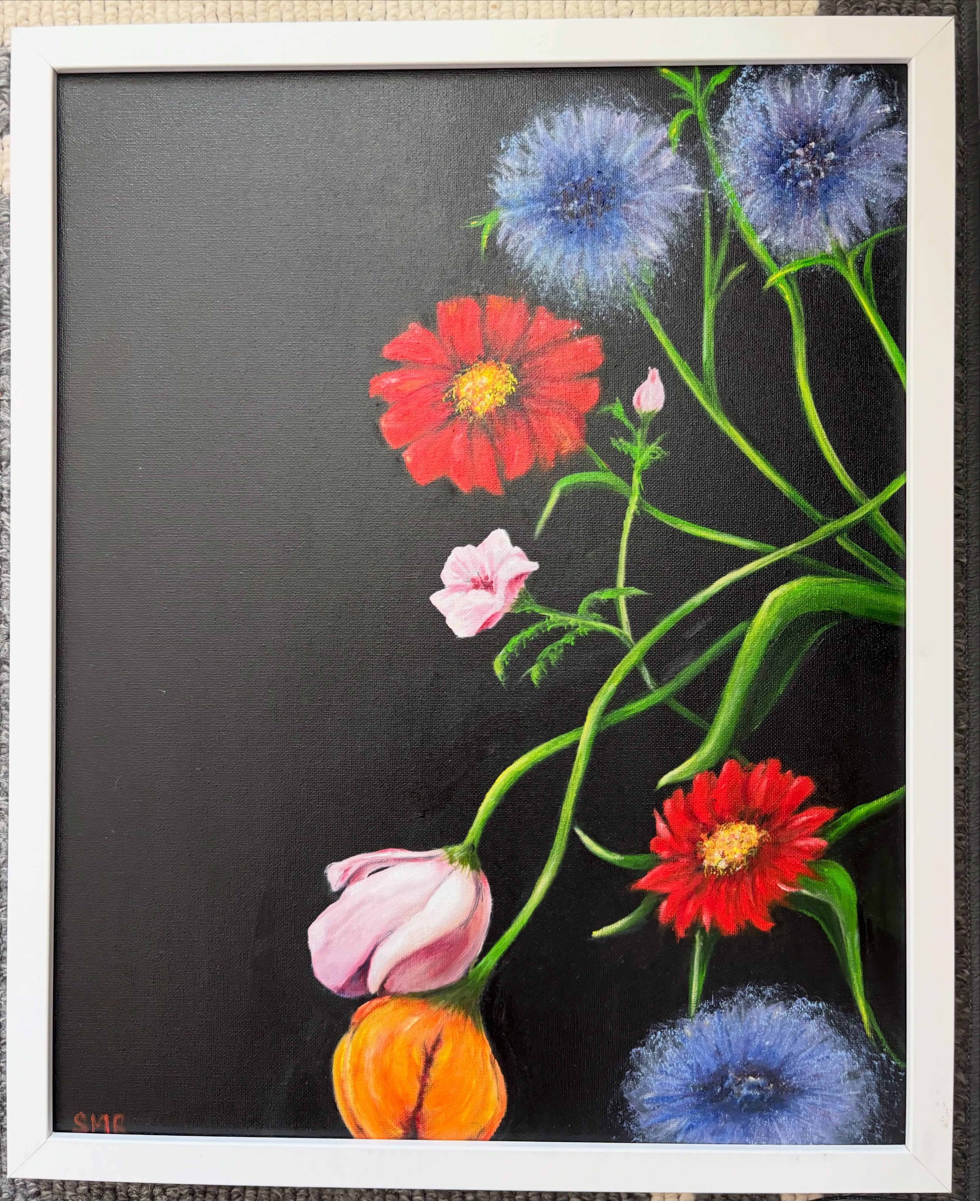 “Floral Surprise” excuse the glare, sun is bright! #oiloncanvas #art #fineart #artoninstagram #flowerstagram