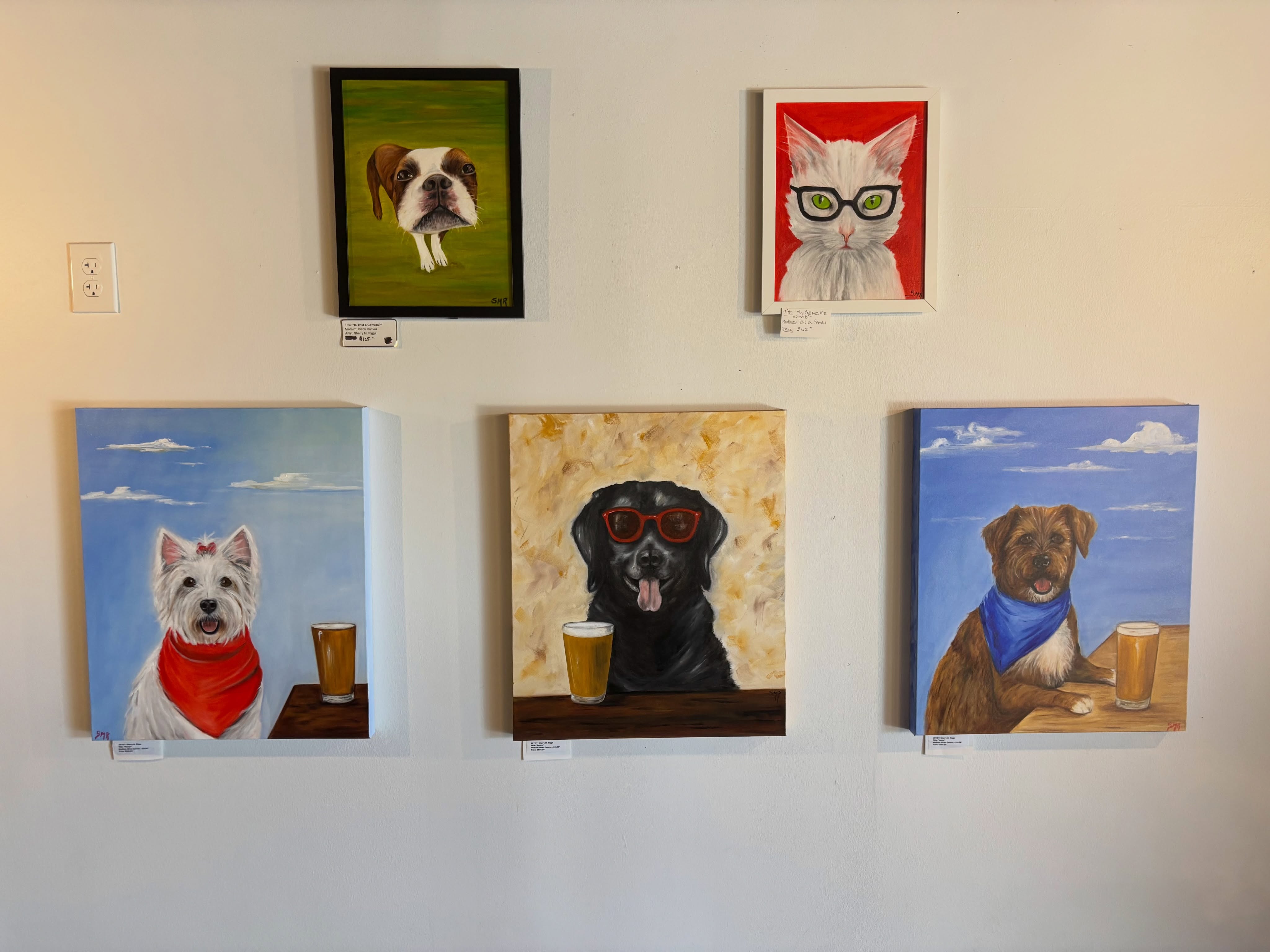 Meet “Penny, Benny and Lenny” 😊 #artwork#artist#artoninstagram #thirstypupsbrewery #oiloncanvaspainting🎨🖌️
