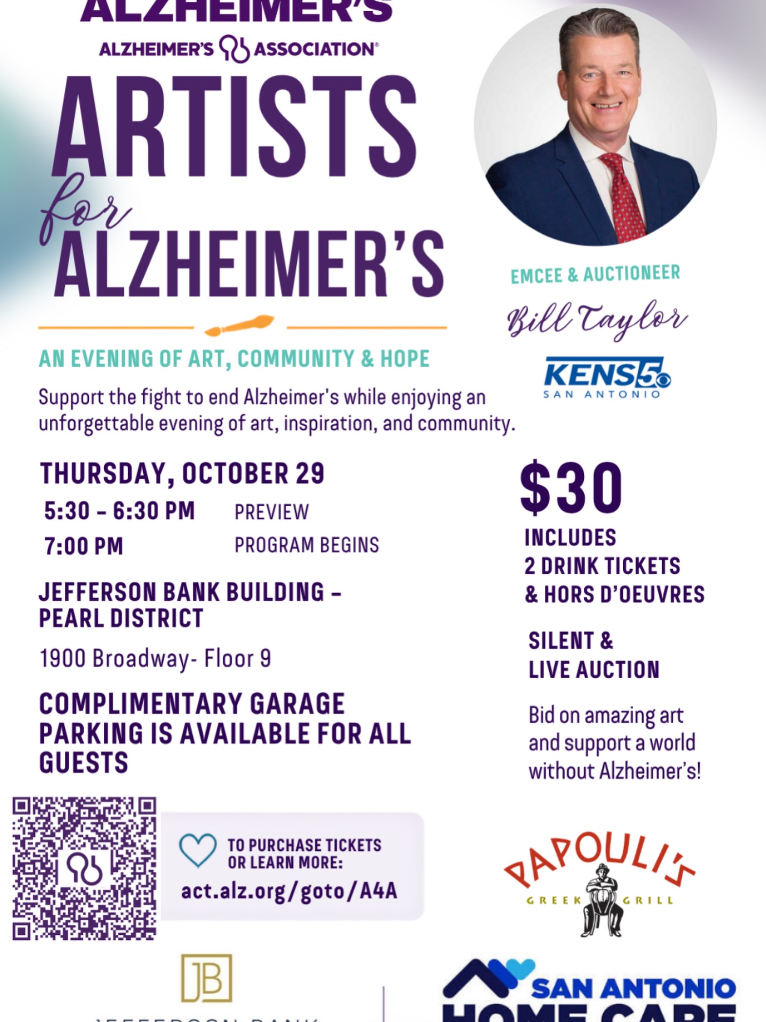 Mark your calendar for this great art auction for Alzheimer’s. My artwork will be part of the show as well as some other local talented artist. Such a great cause and Bill Taylor will be the host. Check it out!!!